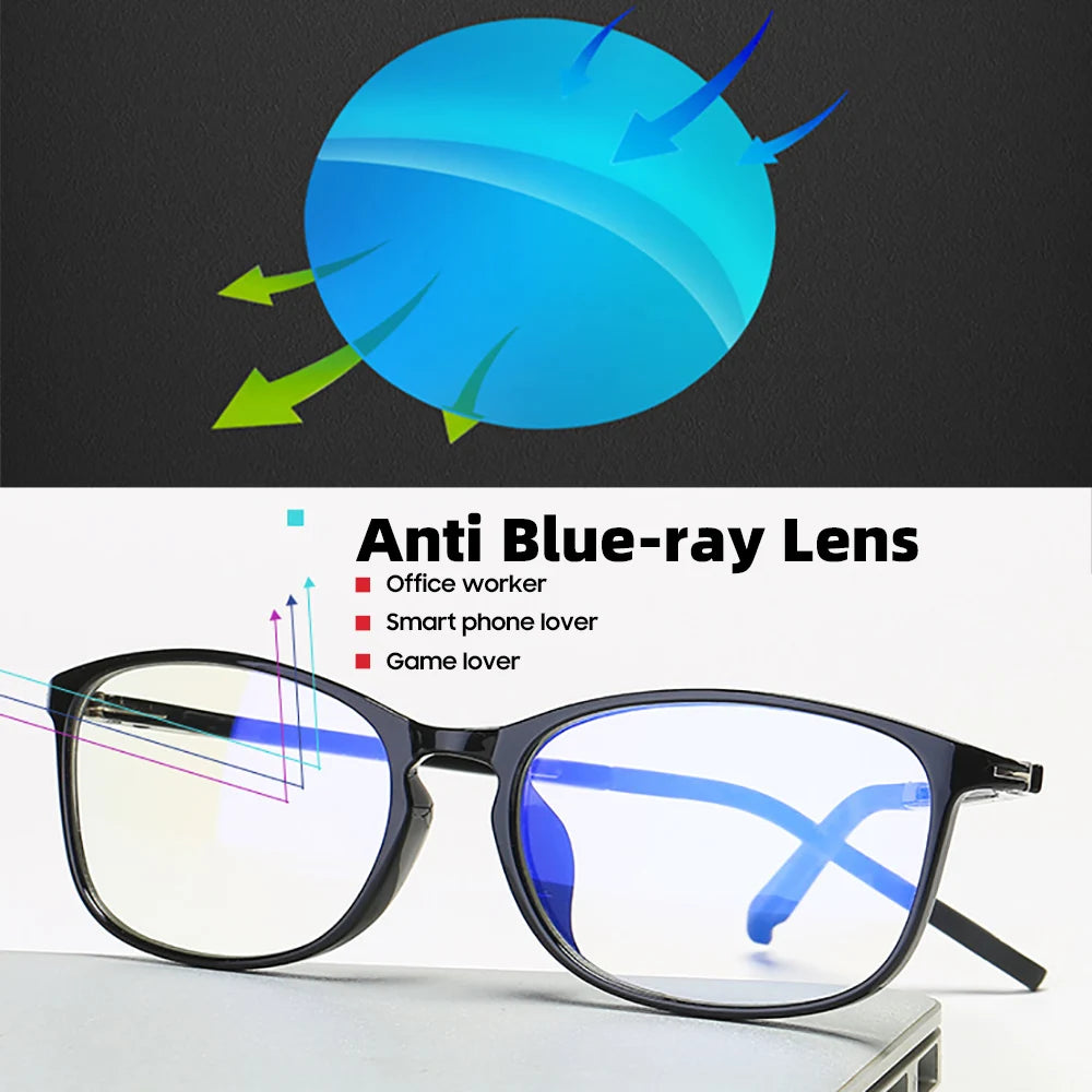 Anti Blue Light Glasses Men Radiation Women TR90 Computer  Gaming Square Frame Ray Blocking  Cute Eyeglasses